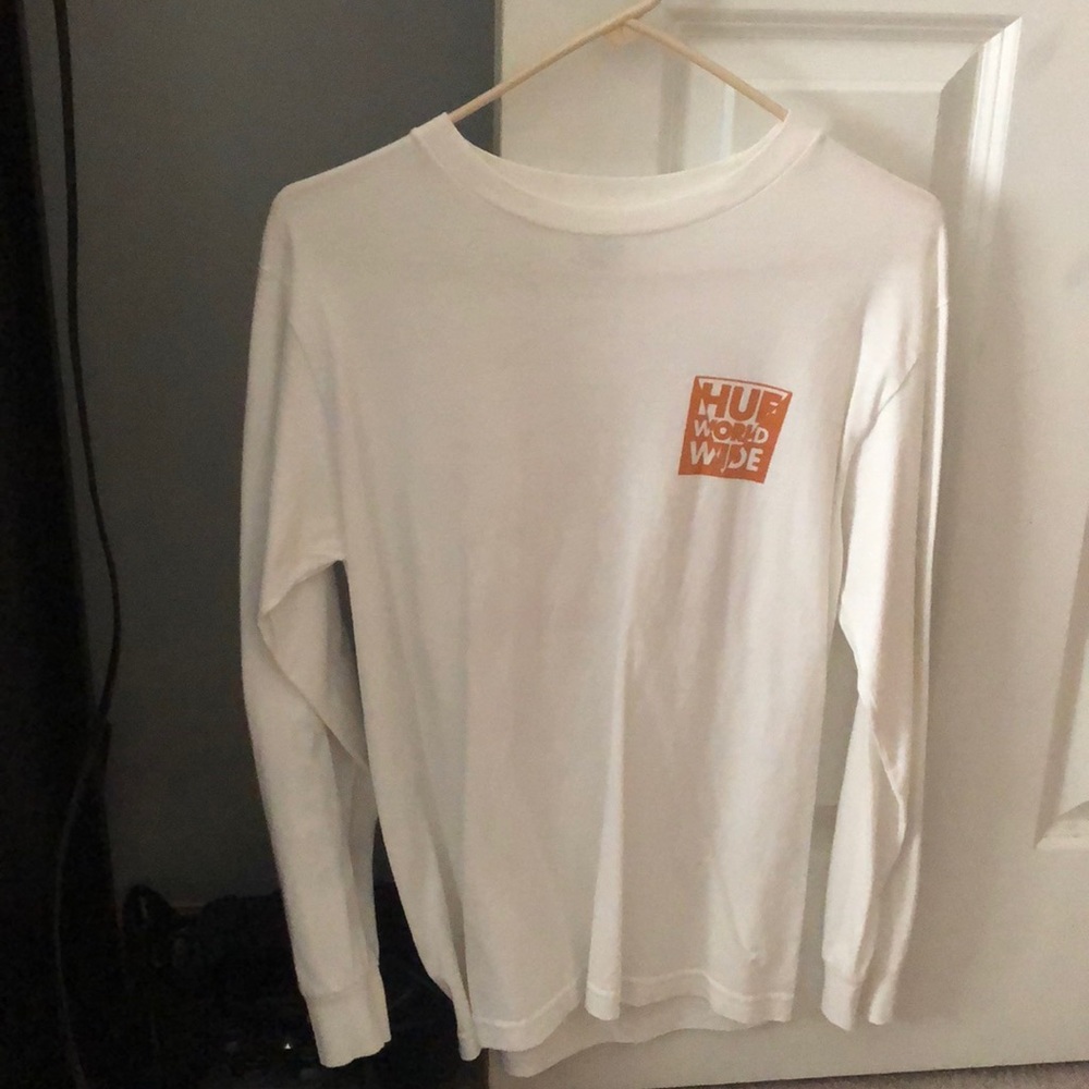 HUF white long sleeve shirt